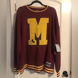 Mickey Mouse Letterman Fleece Pullover for Adults